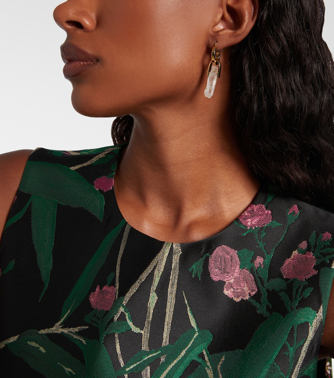 Pillar gold-plated pendant earrings  | La DoubleJ