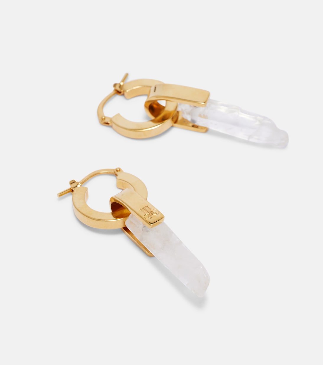 Pillar gold-plated pendant earrings  | La DoubleJ