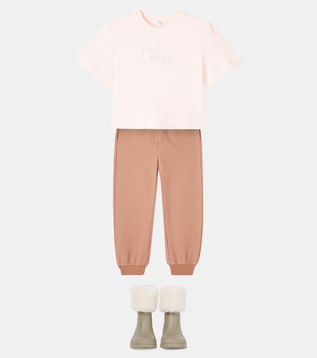 T-shirt in jersey di cotone con logo | Chloé Kids