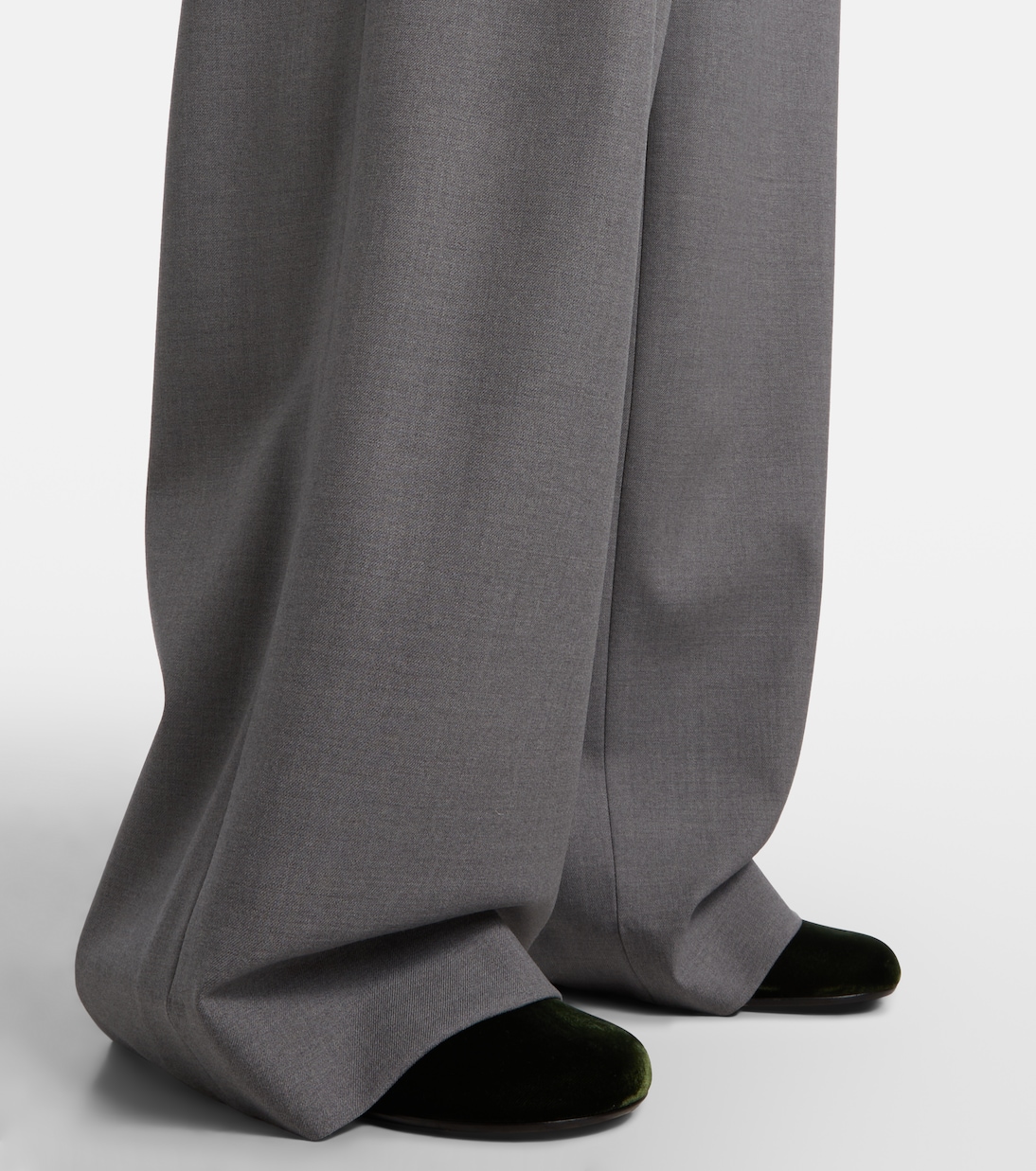 Pantalones anchos en mezcla de lana con cinturón | Dries Van Noten