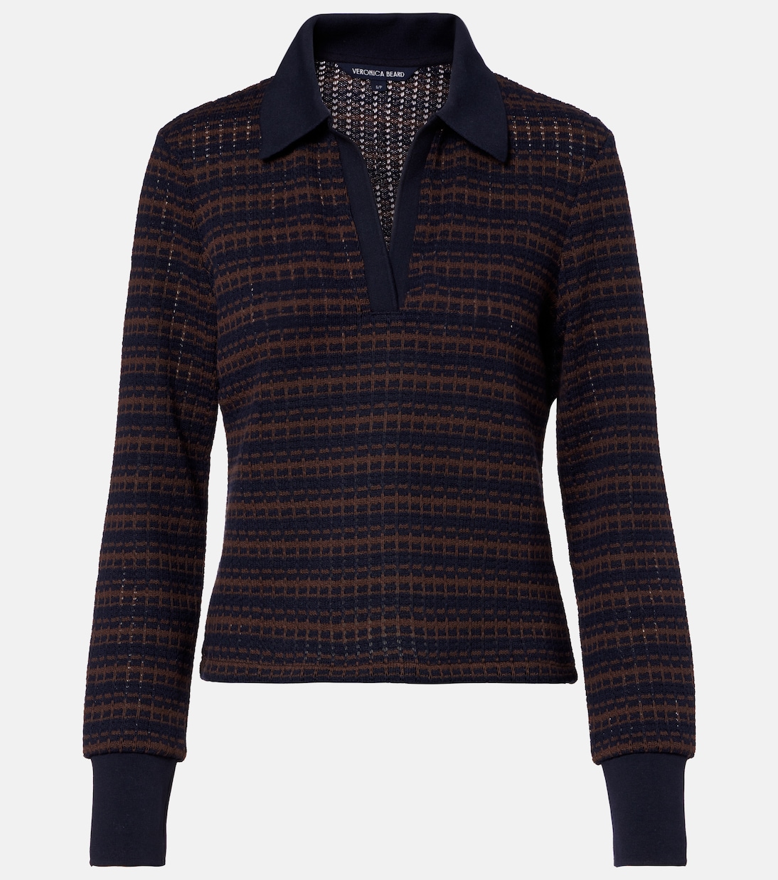 Kamal striped polo sweater | Veronica Beard