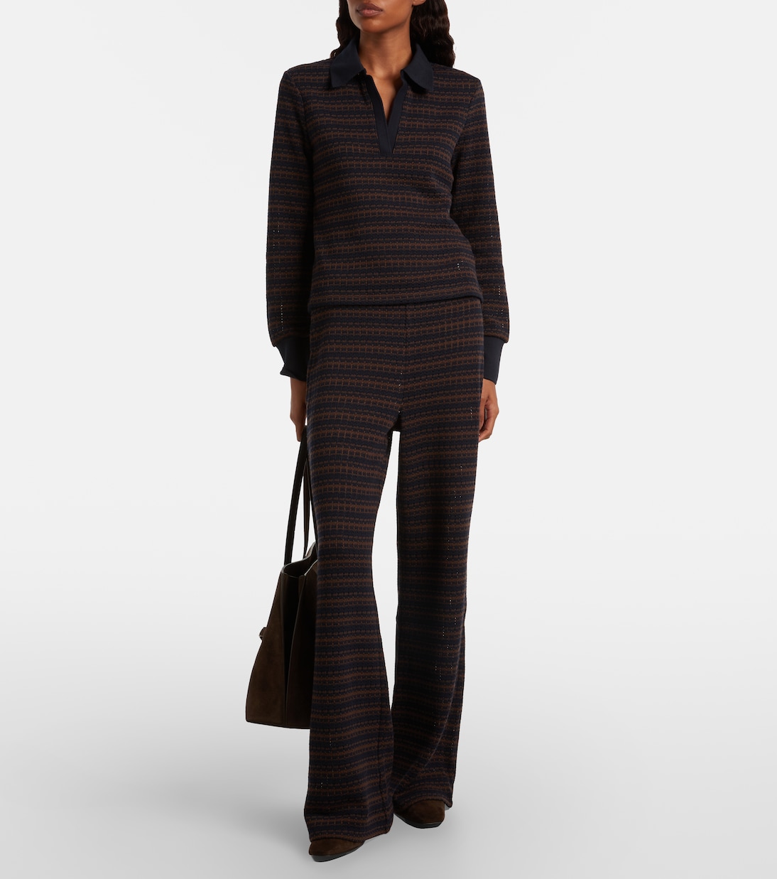 Kamal striped polo sweater | Veronica Beard