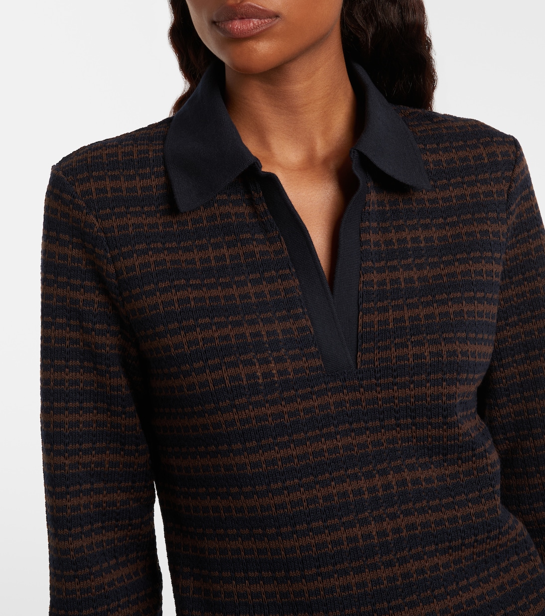 Kamal striped polo sweater | Veronica Beard