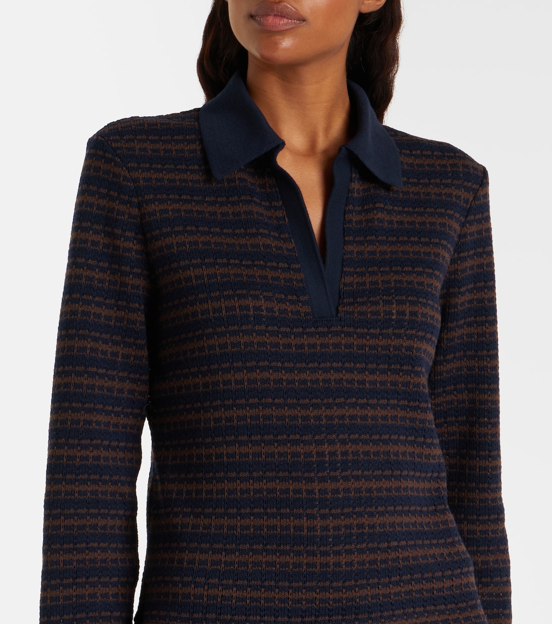 Kamal striped polo sweater | Veronica Beard