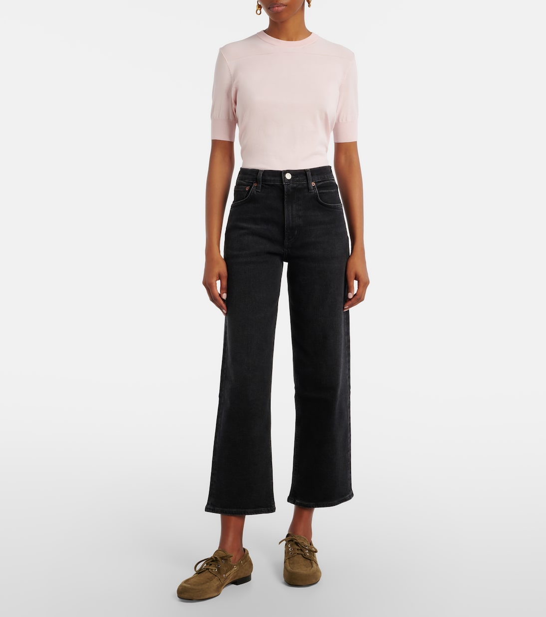 High-Rise Cropped Wide-Leg Jeans Ren | Agolde
