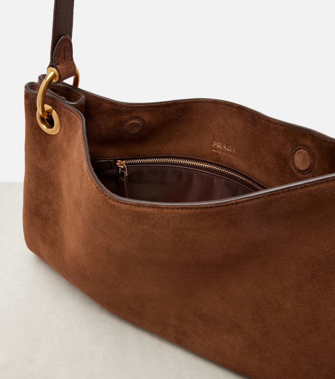 Schultertasche Etude Large aus Veloursleder | Prada