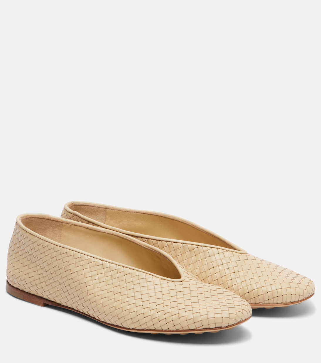 Rosa Intrecciato leather ballet flats | Bottega Veneta