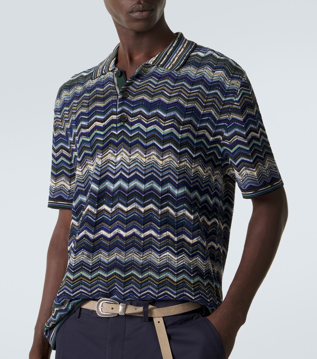 Zigzag cotton polo shirt | Missoni