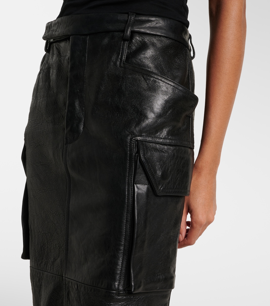 Gonna midi Firbanks in pelle | Rick Owens