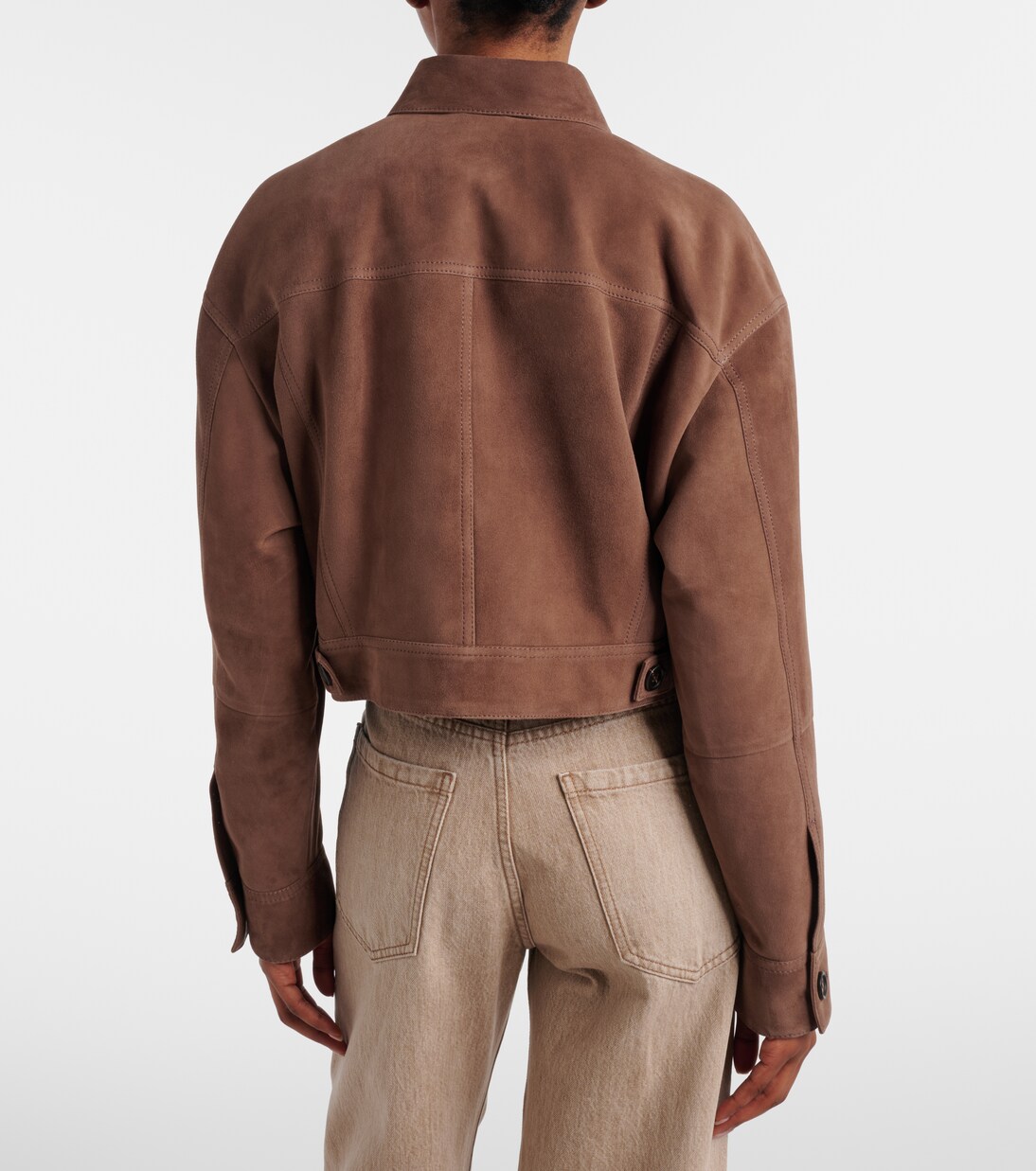 Monili cropped suede jacket | Brunello Cucinelli