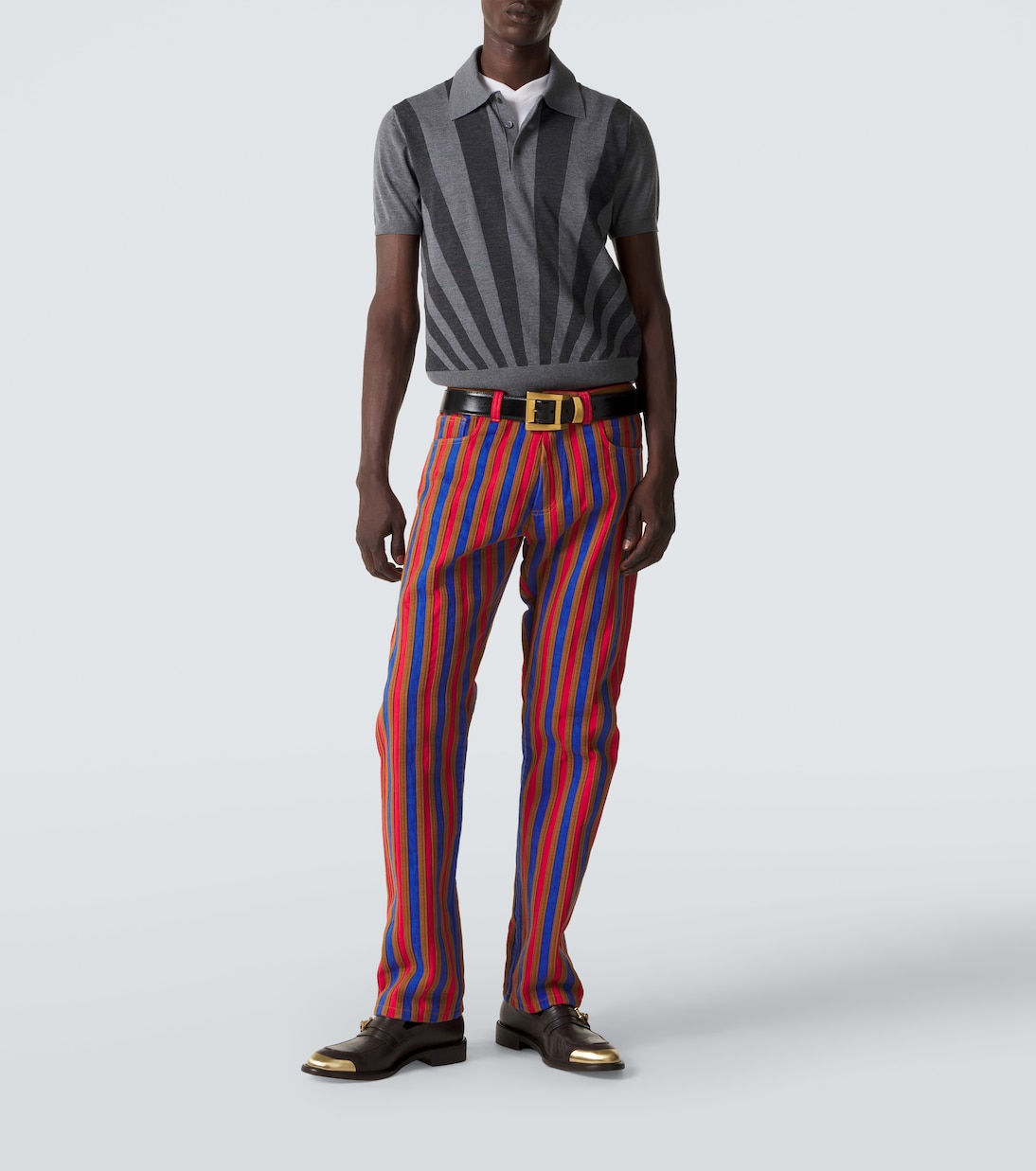Striped straight jeans | Versace