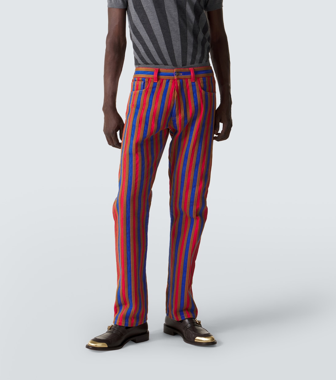 Striped straight jeans | Versace
