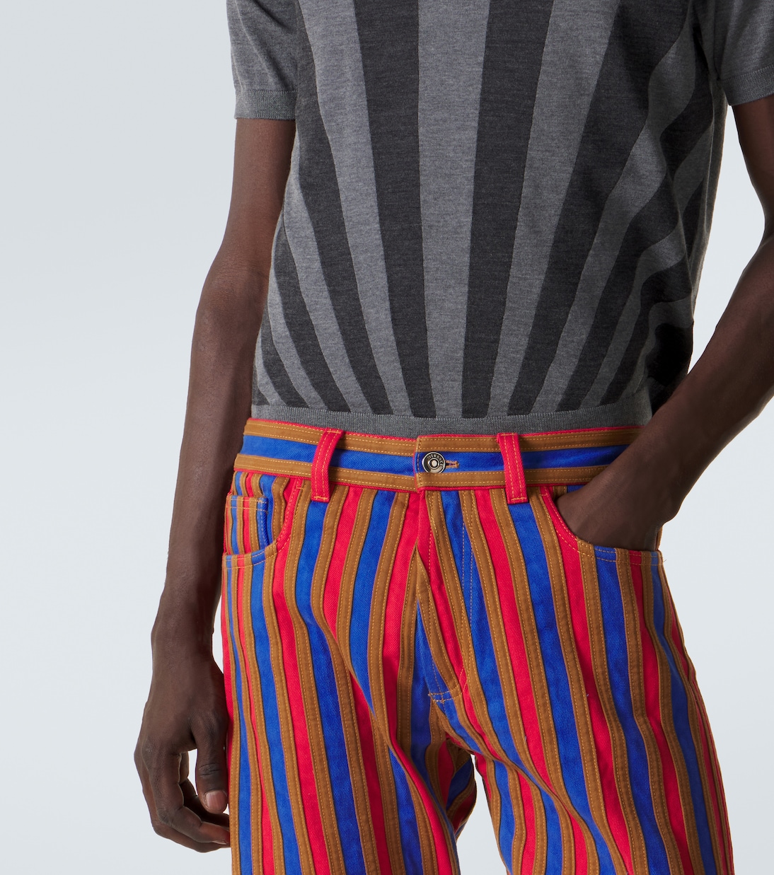 Striped straight jeans | Versace