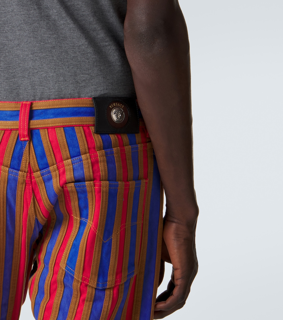 Striped straight jeans | Versace