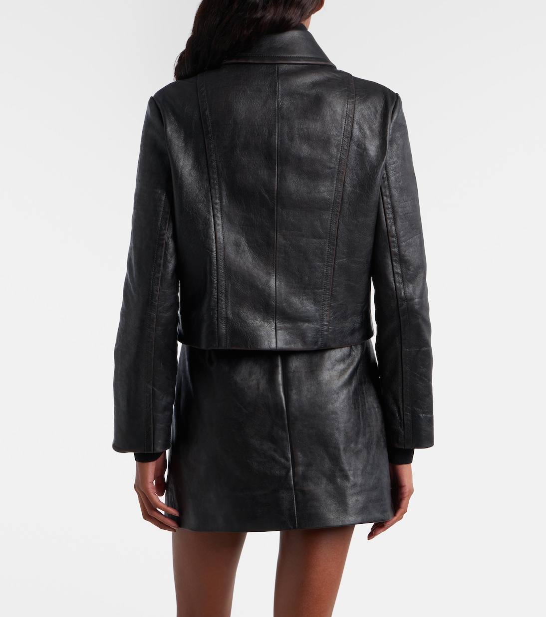 Chaqueta de piel con GG | Gucci