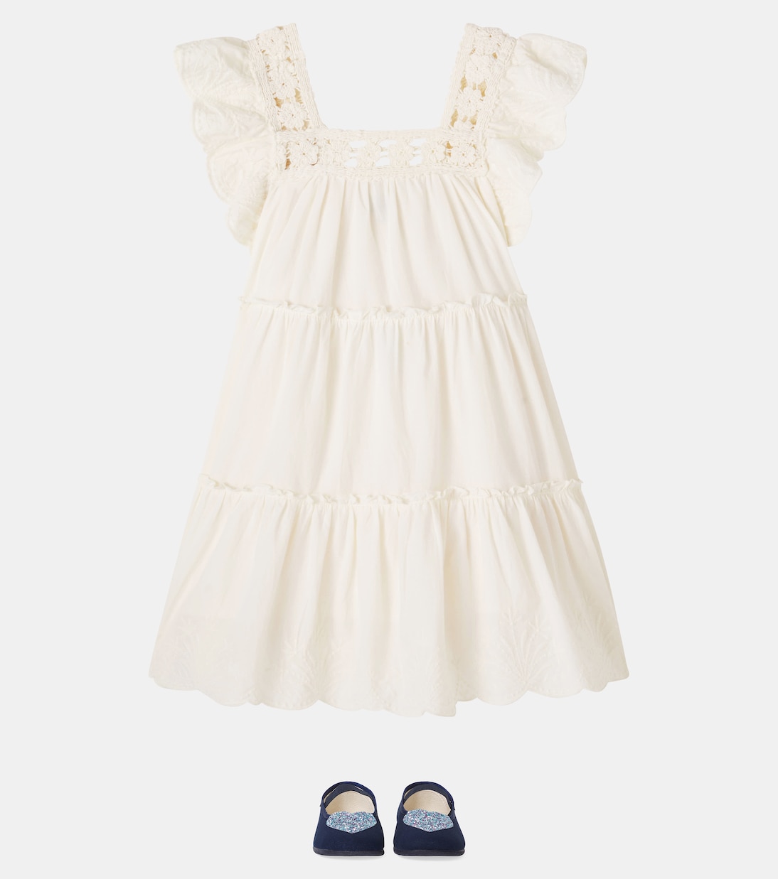 Robe en coton à dentelle | Bonton