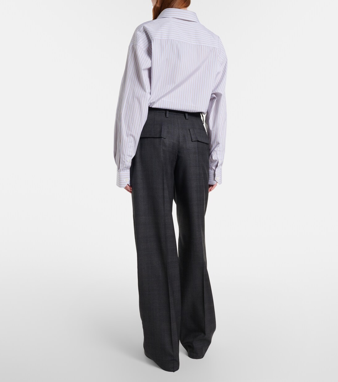 Checked wool wide-leg pants | Prada