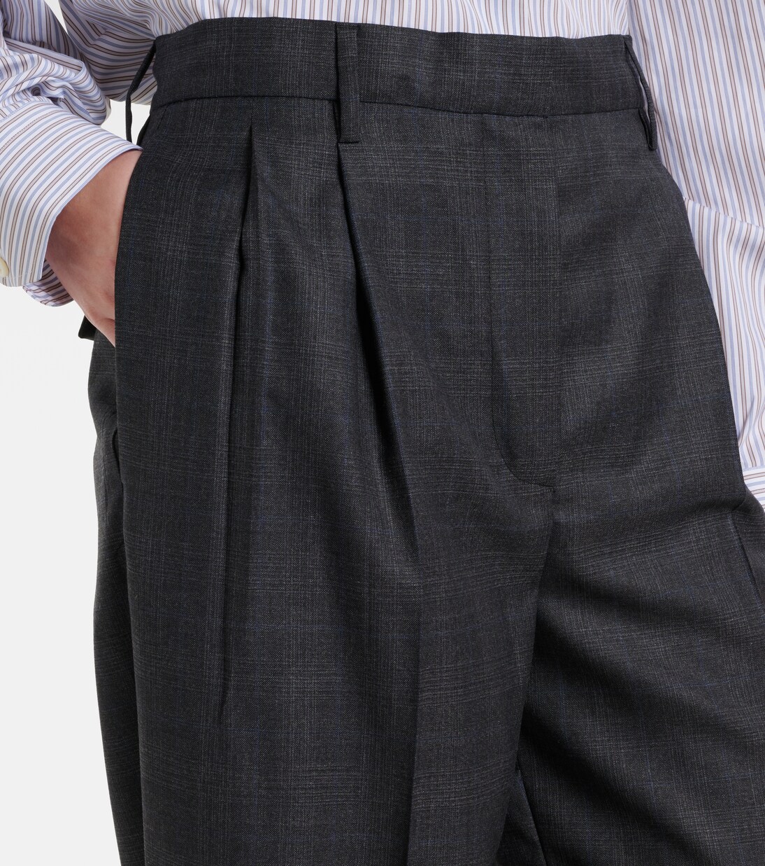 Checked wool wide-leg pants | Prada