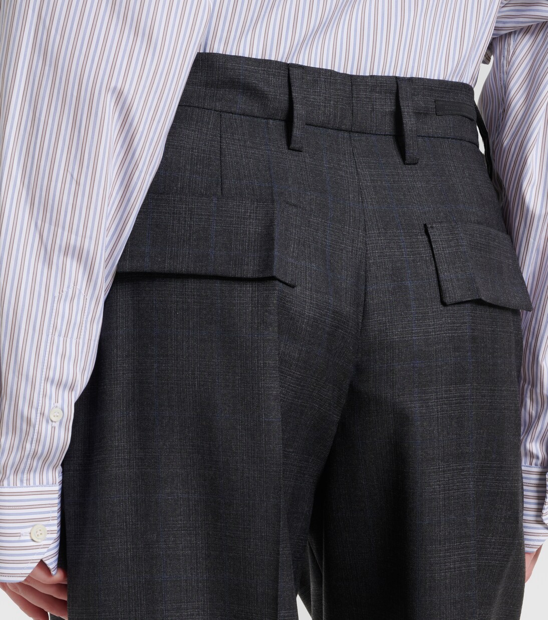 Checked wool wide-leg pants | Prada