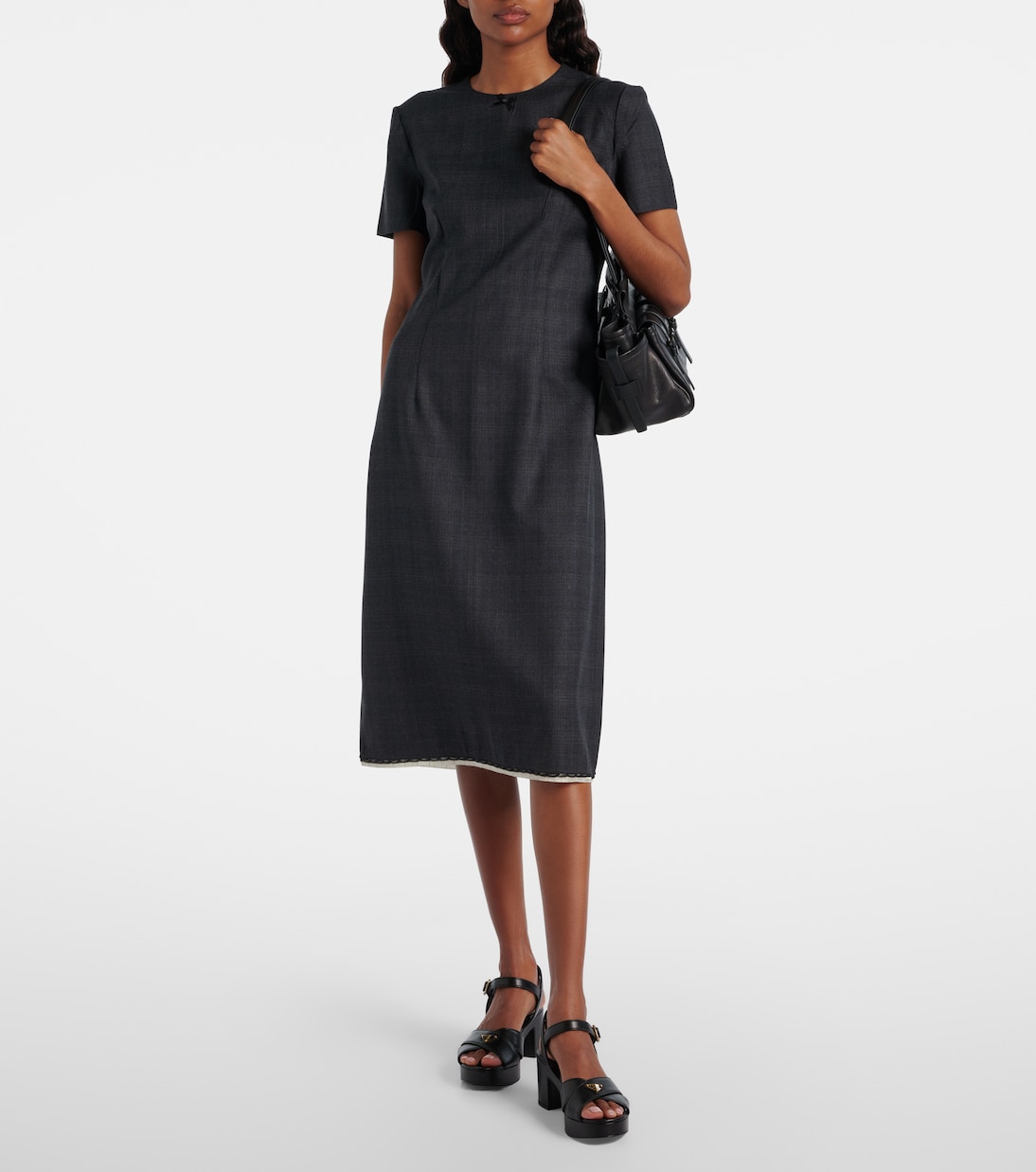 Leather platform sandals | Prada