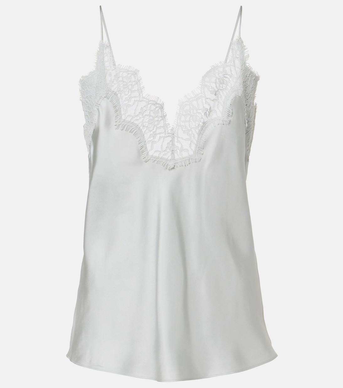 蕾丝边饰真丝上衣 | Róhe