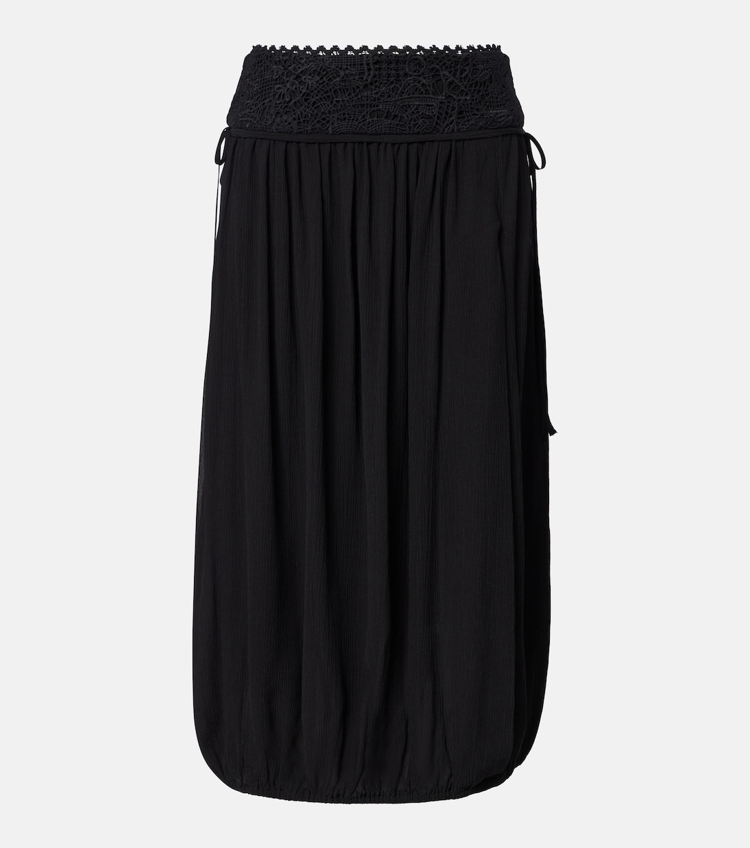 Nilma guipure lace-trimmed silk midi skirt | Isabel Marant