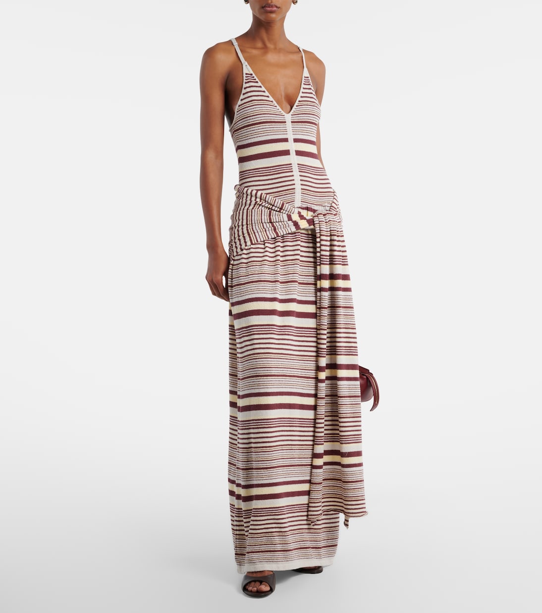 Aella knitted striped cotton-blend maxi dress | Aya Muse