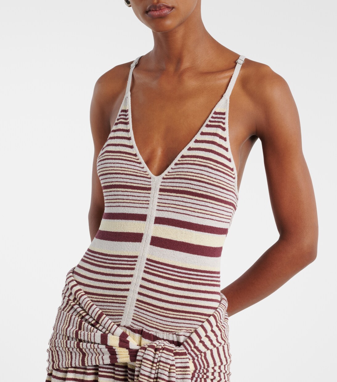 Aella knitted striped cotton-blend maxi dress | Aya Muse