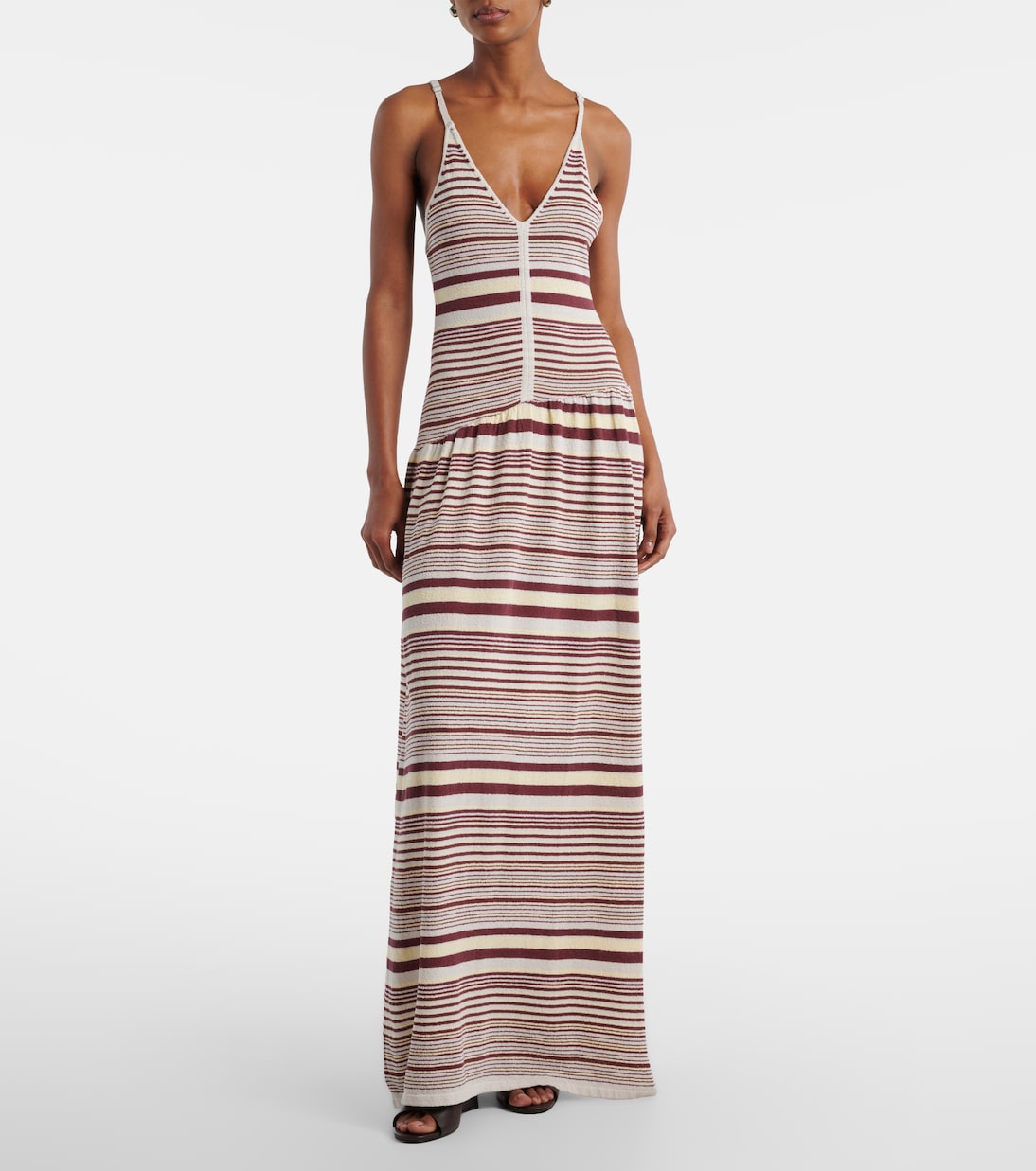Aella knitted striped cotton-blend maxi dress | Aya Muse
