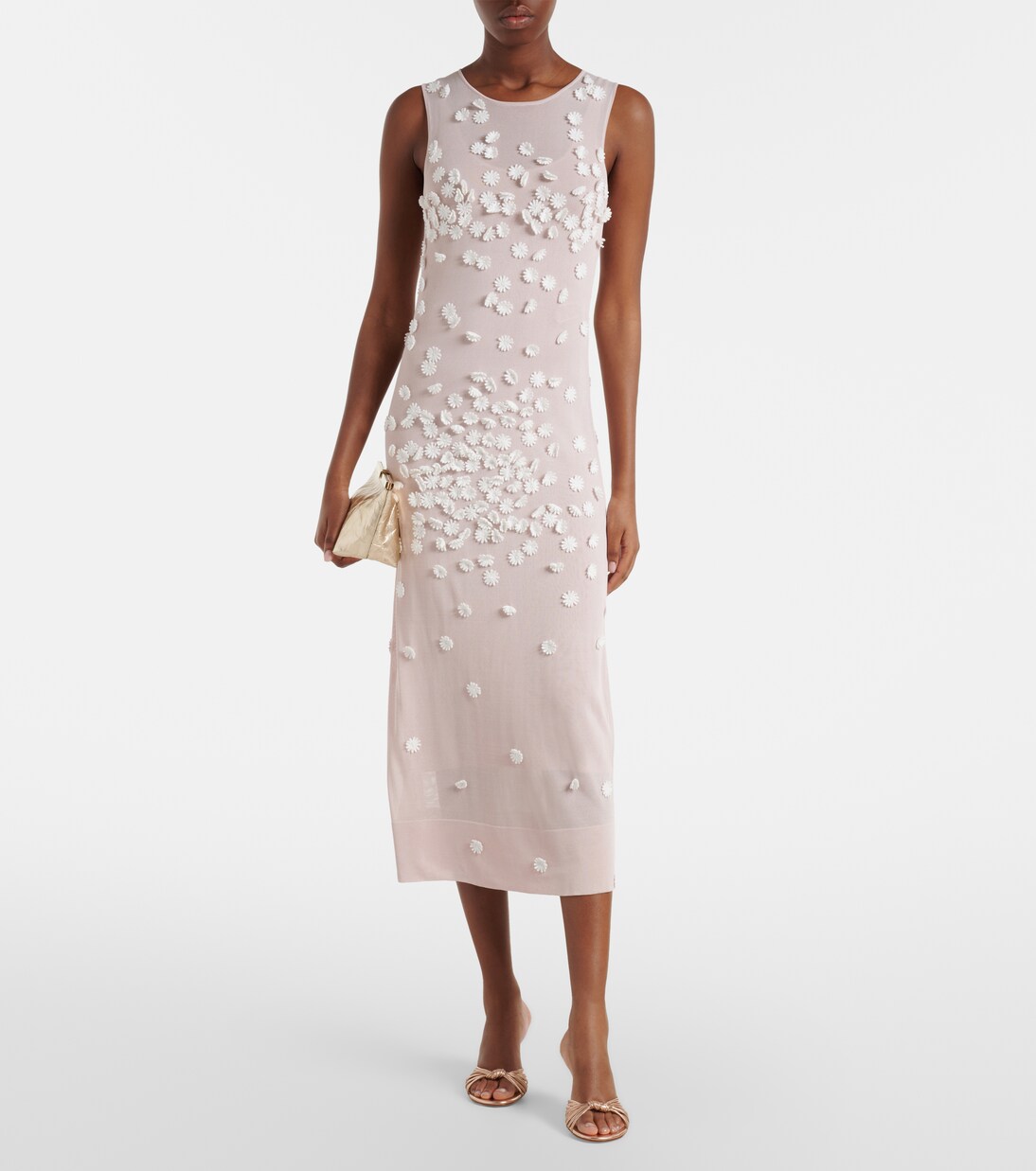 Nelly floral-appliqué midi dress | Altuzarra
