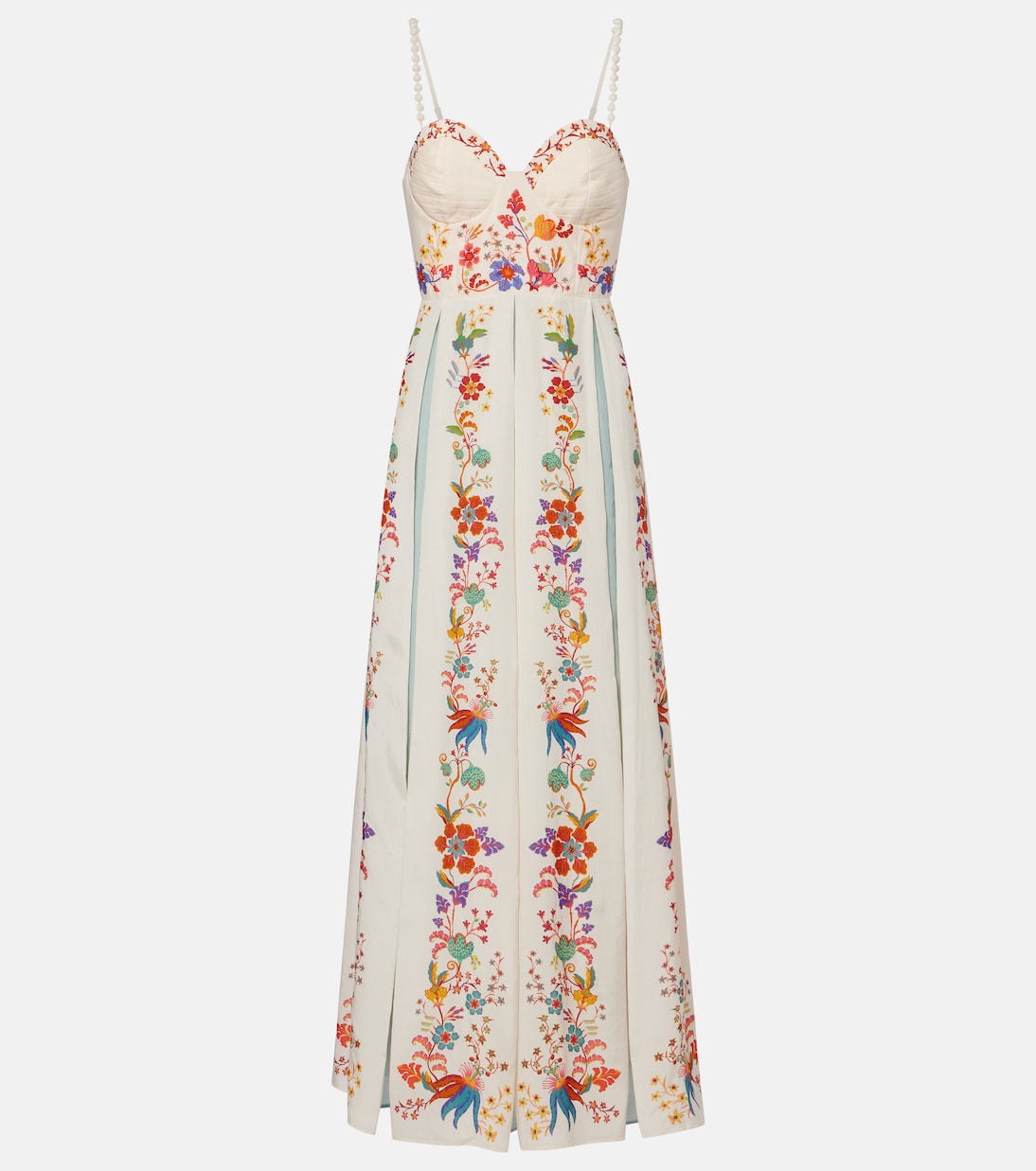 Floral pleated cotton-blend maxi dress | Farm Rio