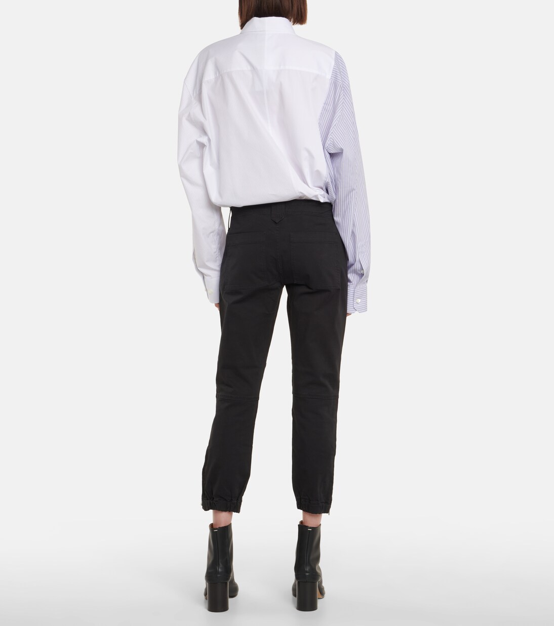 Pantalon cargo à taille mi-haute en coton | Frame