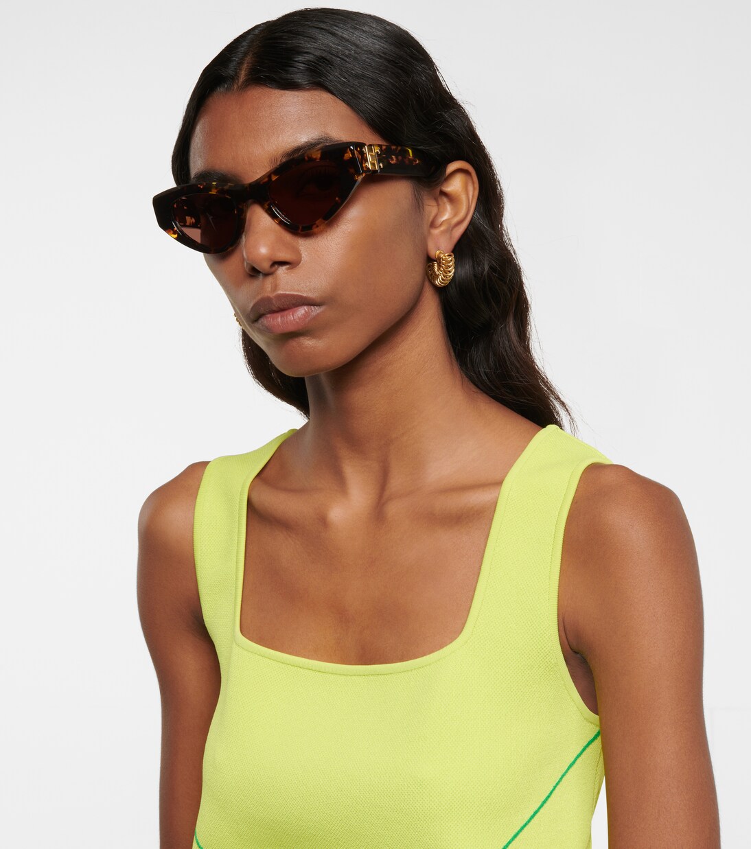 Cat-eye acetate sunglasses | Bottega Veneta