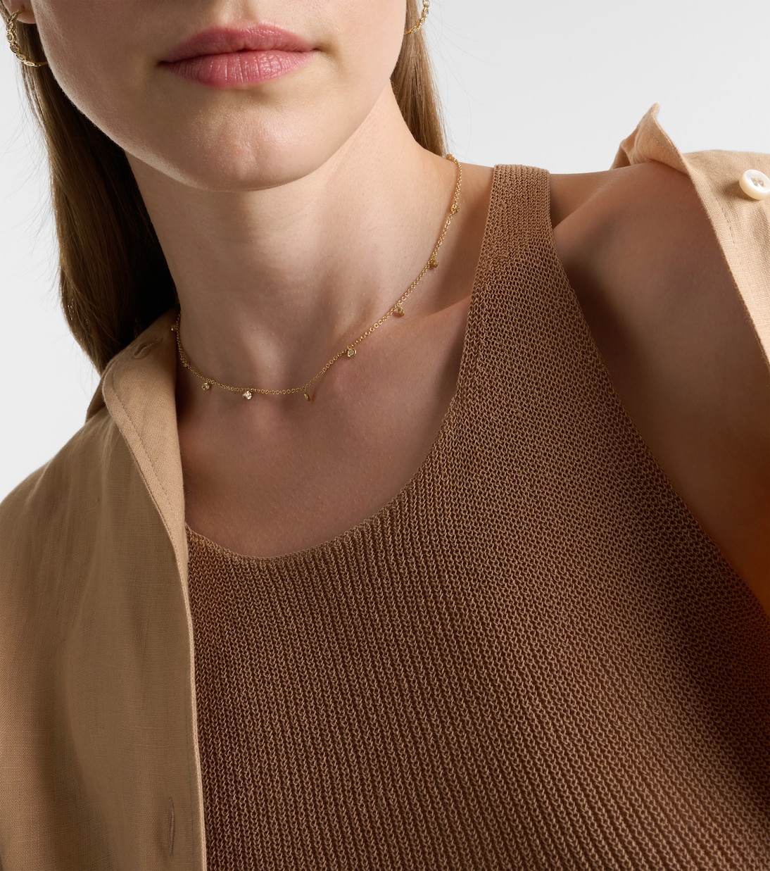 Collana Micro Nesting Gem in oro 18kt con diamanti | Octavia Elizabeth