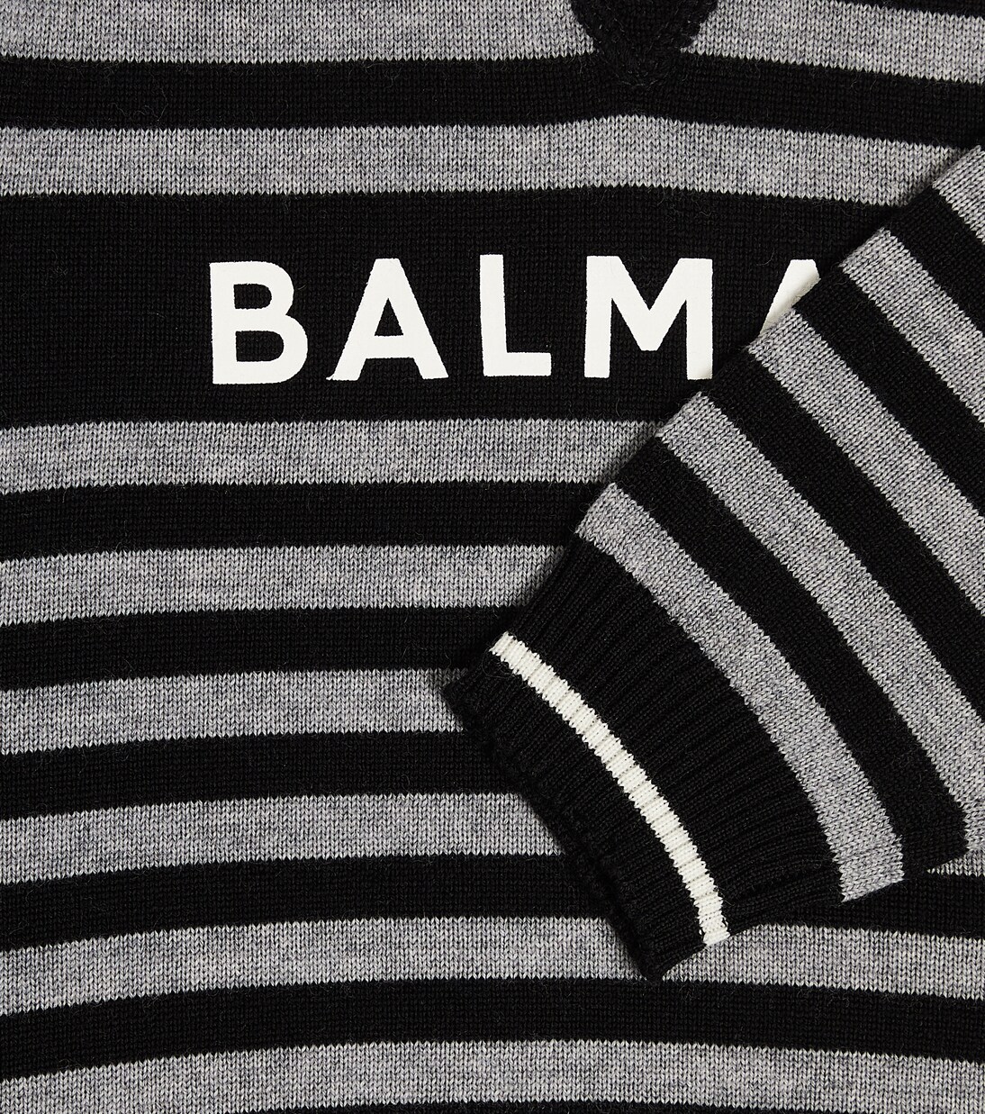 Baby logo striped wool sweater | Balmain Kids