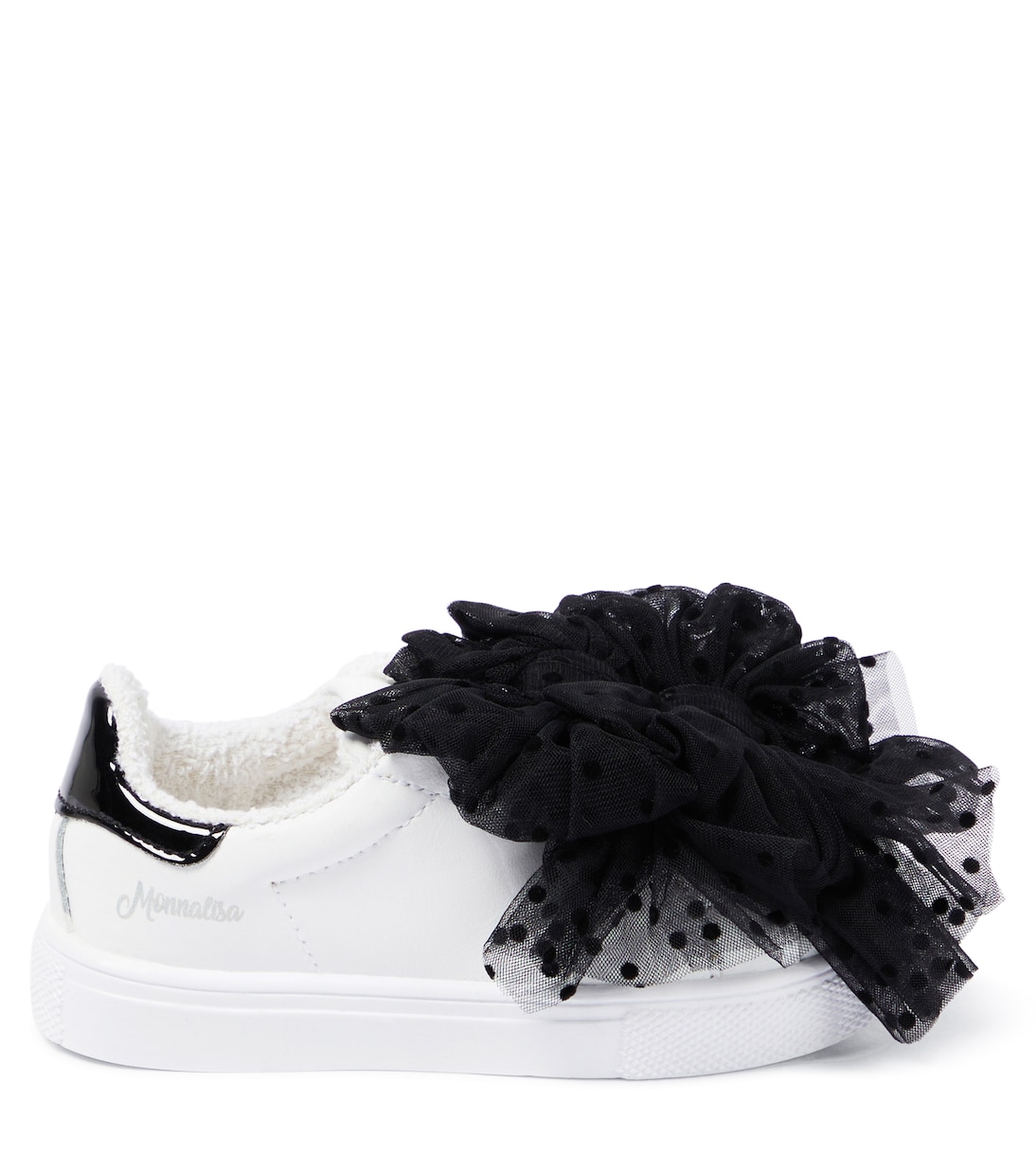 Bow-embellished leather sneakers | Monnalisa