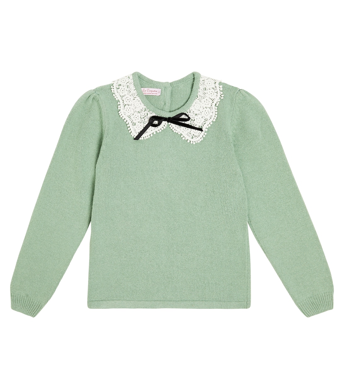 Lace-trimmed wool-blend sweater  | La Coqueta