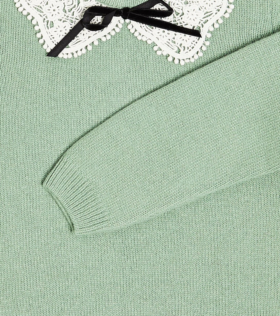 Lace-trimmed wool-blend sweater  | La Coqueta