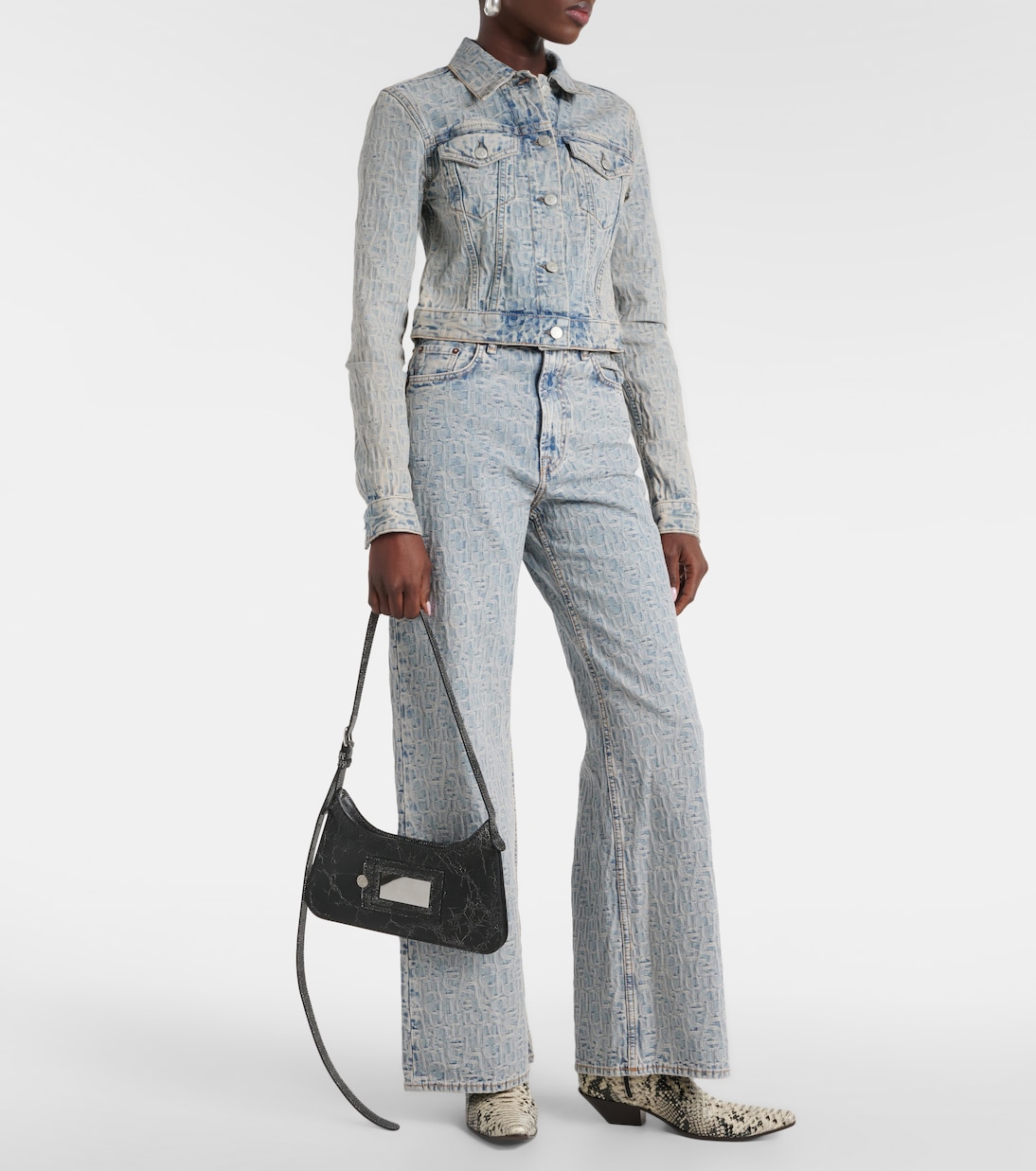Jeans anchos Monogram de tiro alto | Acne Studios