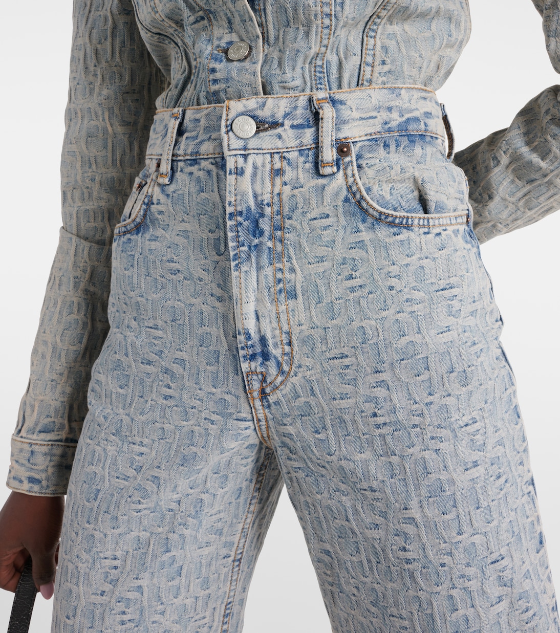 Jeans anchos Monogram de tiro alto | Acne Studios