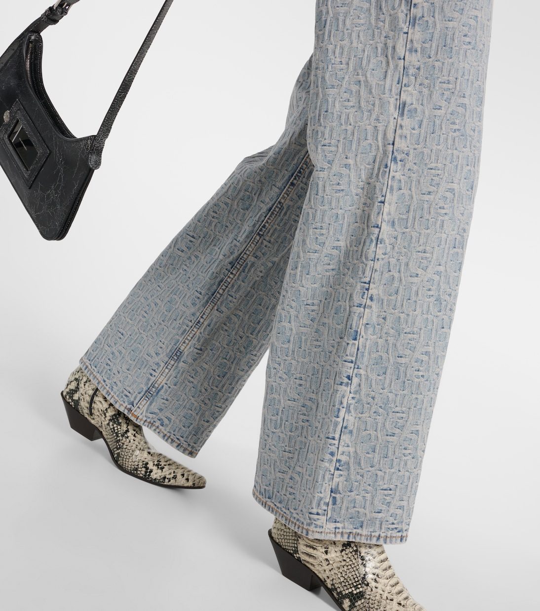 Jeans anchos Monogram de tiro alto | Acne Studios