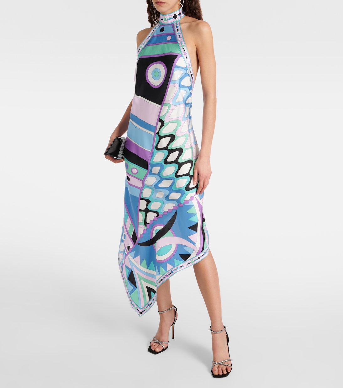 Vivara halterneck silk midi dress | Pucci
