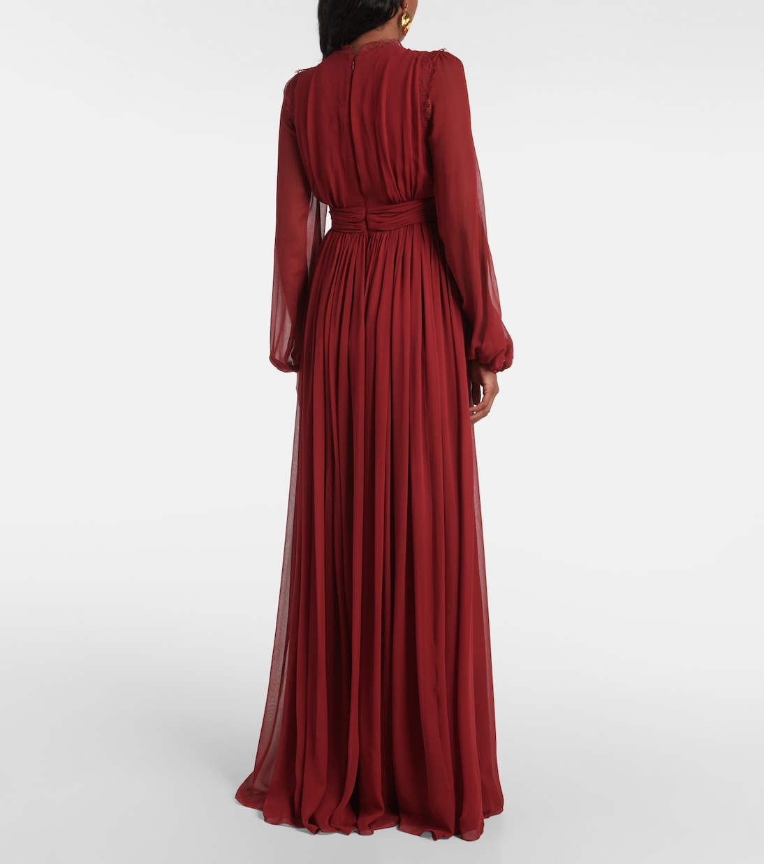 Lace-trimmed silk georgette gown  | Giambattista Valli