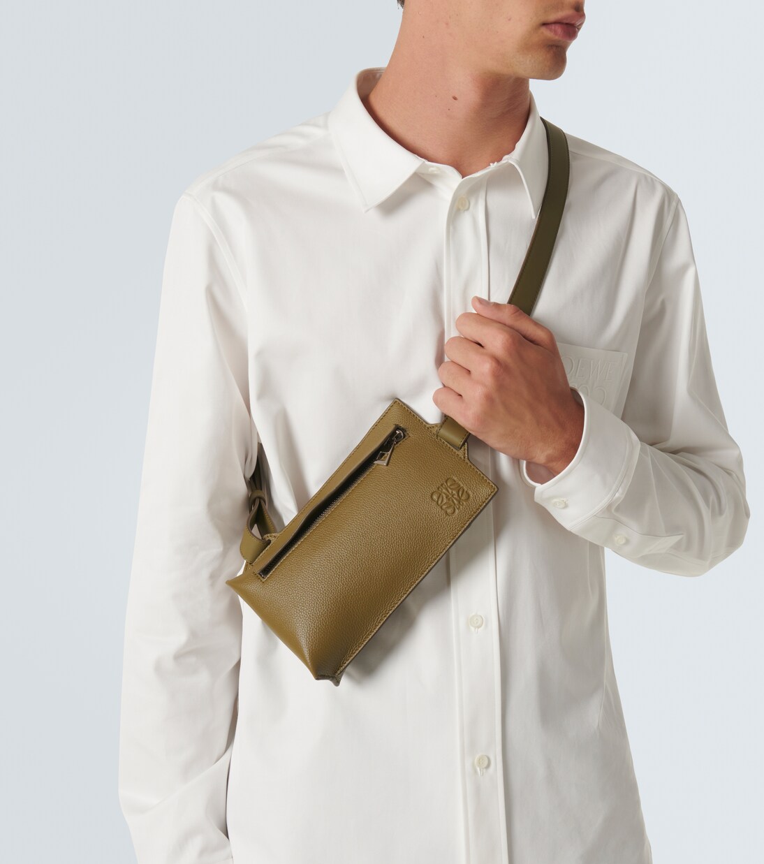 Vertical T Pocket leather crossbody bag | Loewe