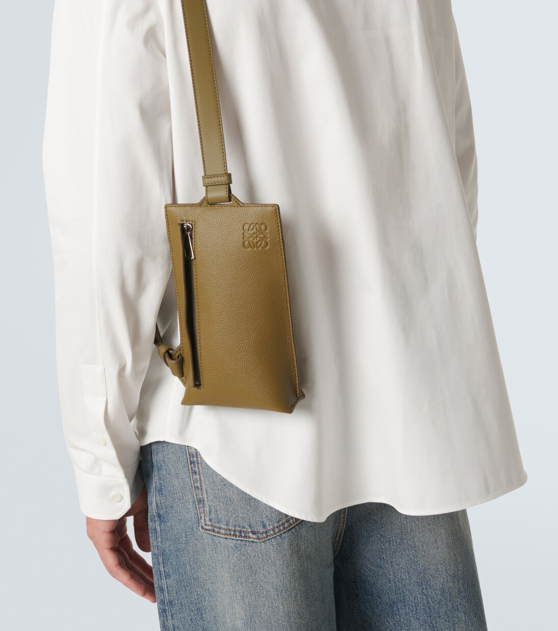 Vertical T Pocket leather crossbody bag | Loewe