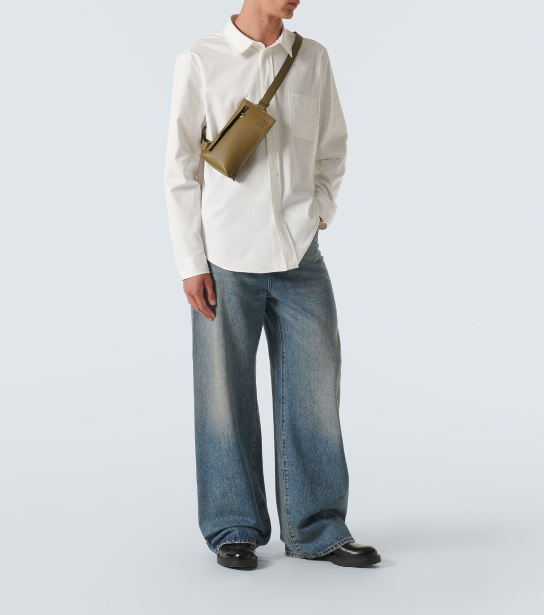 Vertical T Pocket leather crossbody bag | Loewe