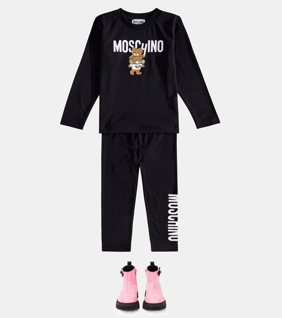 Logo leather ankle boots | Moschino Kids