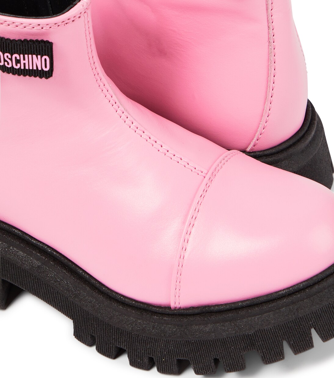 Logo leather ankle boots | Moschino Kids