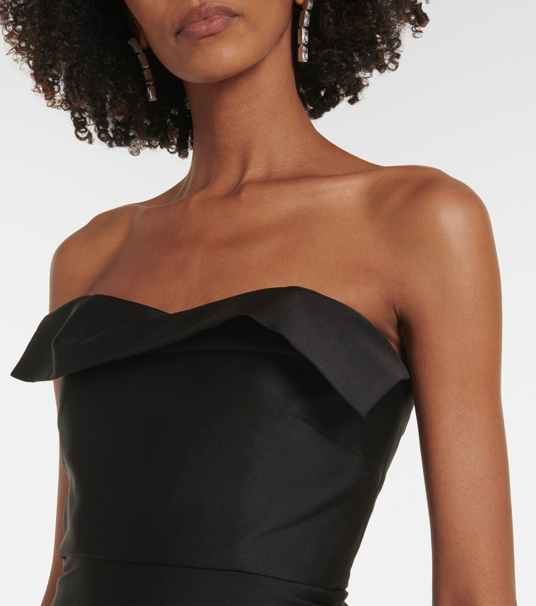 Robe longue bustier en soie mélangée | Roland Mouret