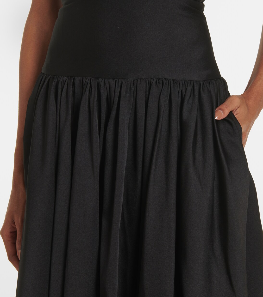 Robe longue bustier en soie mélangée | Roland Mouret